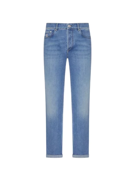 Blugi Brunello Cucinelli cu broderie albastru
