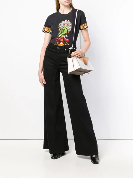 Blugi cu picior larg Alberta Ferretti negru