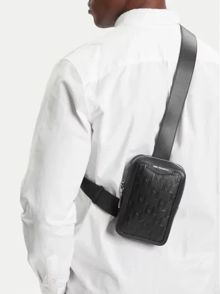 Karl Lagerfeld saszetka skórzana K/LOOM czarny