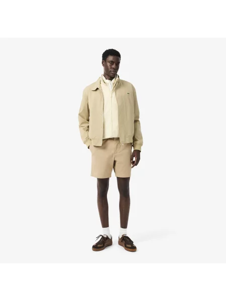 Lacoste Szorty Z Bawełny Stretch Regular Fit beżowy