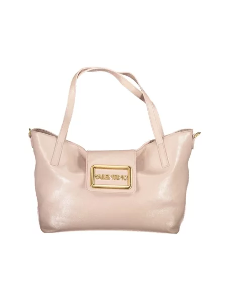 Lniana torebka Valentino By Mario Valentino różowa