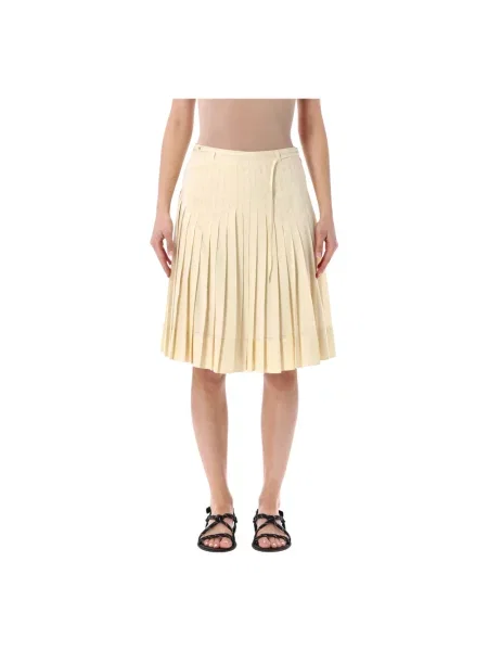 Spódnica plisowana Low Classic klasyczna żółta