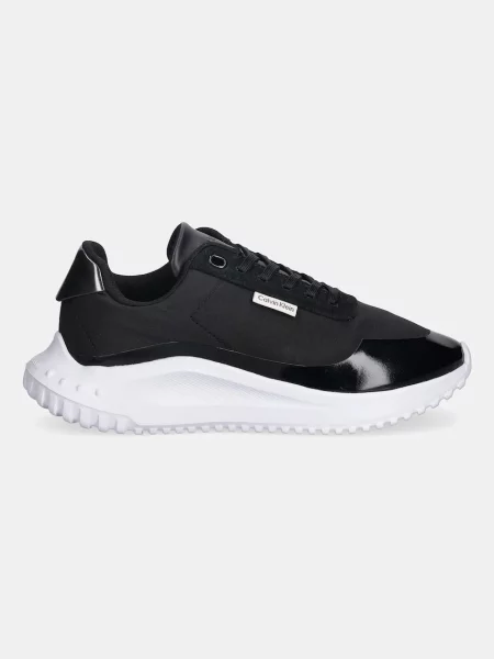 Dámske topánky Calvin Klein Eva Runner Lace Up Mat Mix black/gun metal čierna