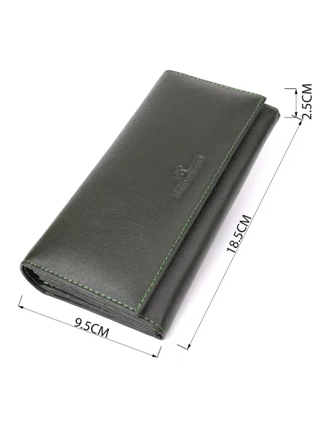 Кожаный кошелек St Leather Accessories зеленый