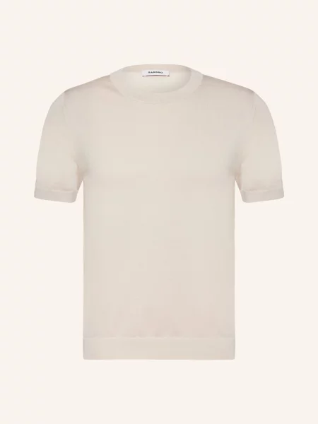 Sandro Dzianinowa Koszulka beige beżowa