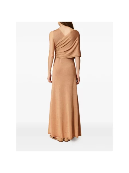 Twinset Sukienki Kobieta L Asymmetric Maxi Dress różowy