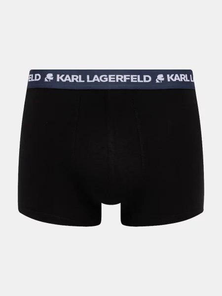 Pánske boxerky KARL LAGERFELD Logo Trunk Colorband 3 páry dark sea/indigo/blue čierna