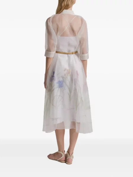 Virágos ruha Alberta Ferretti fehér