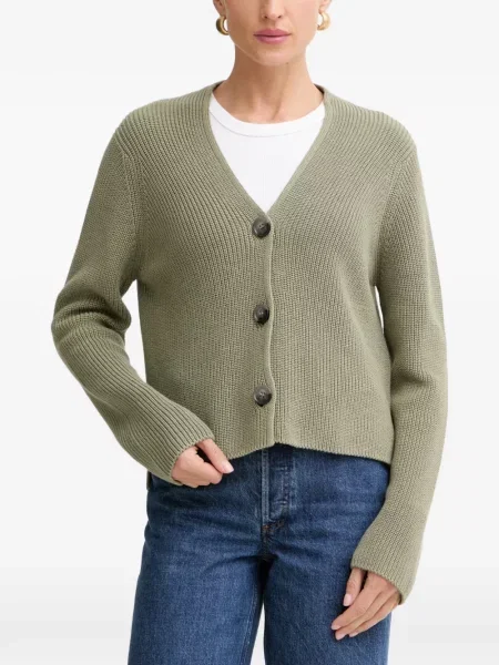Cardigan Marc O'polo tricotate cu decolteu în V verde