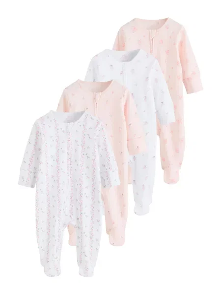 Next Pijamale verde / roz / rosé alb