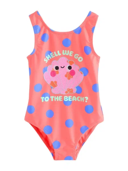 Next Costum de baie întreg / portocaliu somon / portocaliu închis / fucsia albastru
