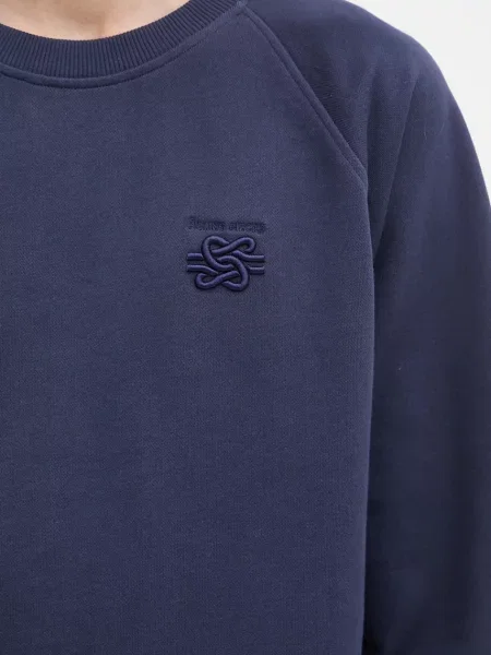Кофта Filling Pieces Embroidered Knot однотонна синій