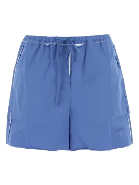 Pantaloni scurți Miu Miu din poplin albastru