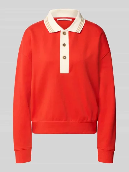 Bluza z mieszanki bawełny z kołnierzykiem polo Lanius czerwona