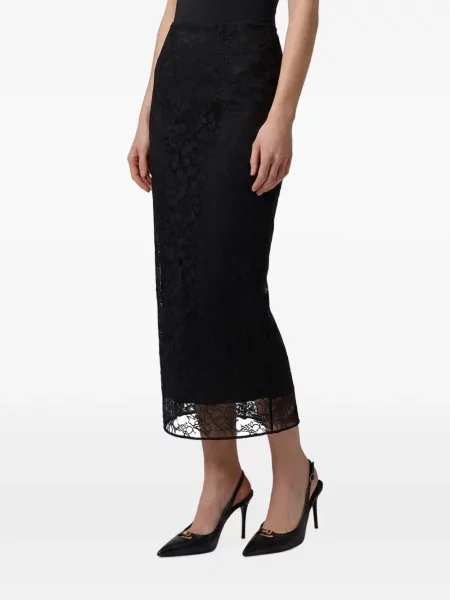 Fustă midi Dolce & Gabbana din dantelă negru