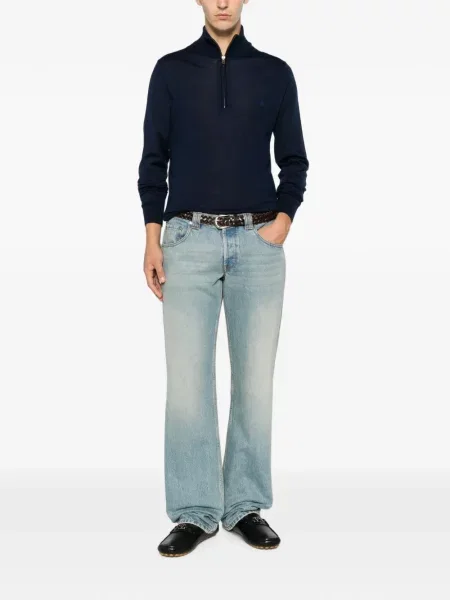 Pulover Etro cu broderie albastru