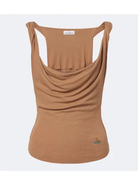 Top Vivienne Westwood tricotate drapat maro