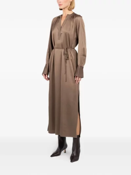 Odgovarati midi haljina Filippa K s V-izrezom veze smeđa