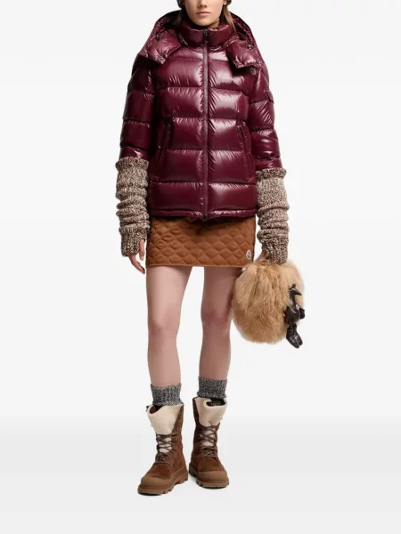 Geacă Moncler Maire cu glugă roșu
