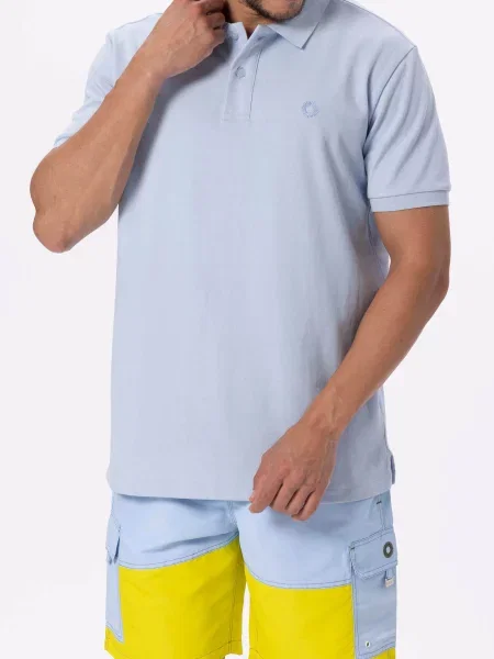 Однотонная футболка-поло для мужчин біла