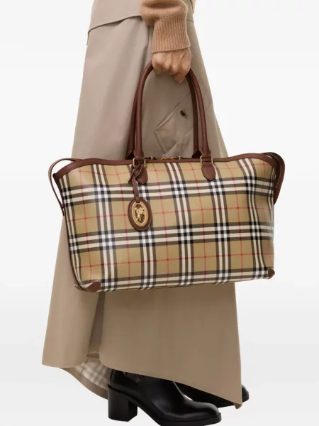 Geantă shopper Burberry în carouri