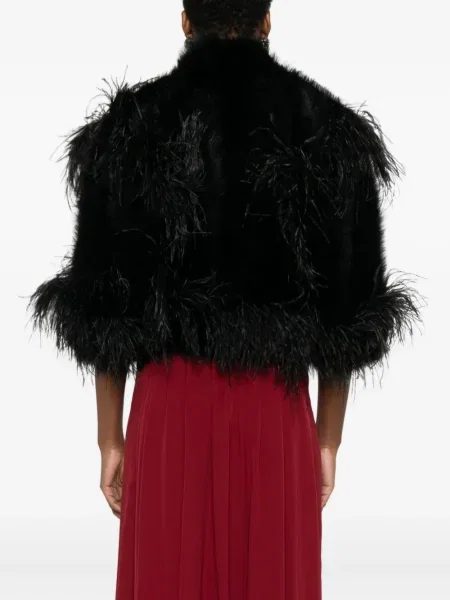 Geacă Elie Saab cu pene negru