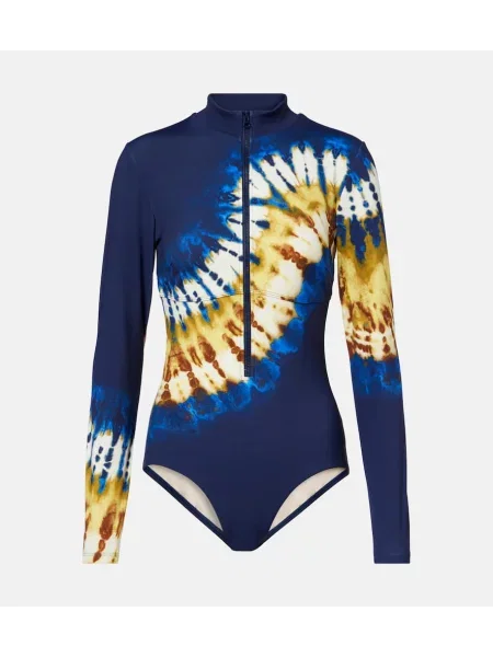 Top Alemais cu imagine drapat albastru