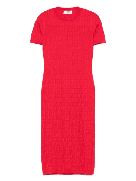 Rochie Fendi din jacard de costum roșu