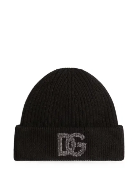 Căciulă Dolce & Gabbana de lână cu autograf negru