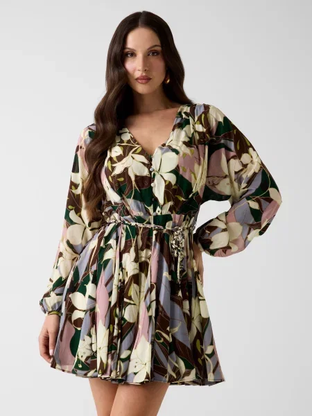 Marciano by Guess šaty s rozšíreným strihom z viskózy SAMIRA zelená