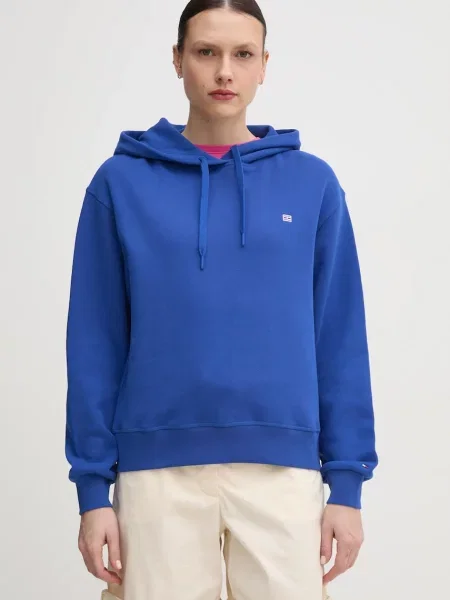 Суичър с качулка Tommy Hilfiger с качулка синьо
