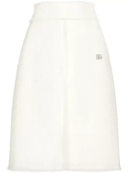 Fustă Dolce & Gabbana din tweed alb