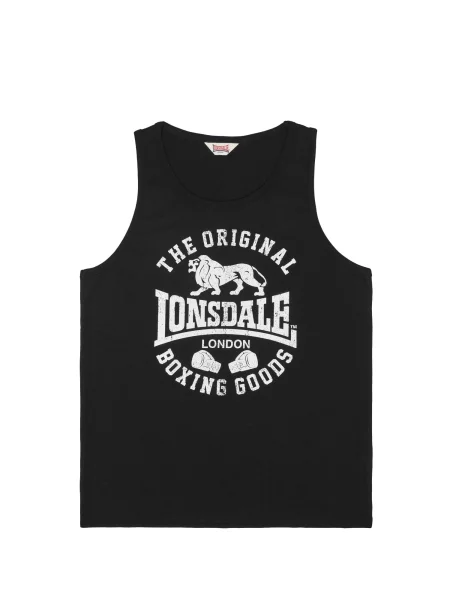 LONSDALE Tricou Bowes negru alb