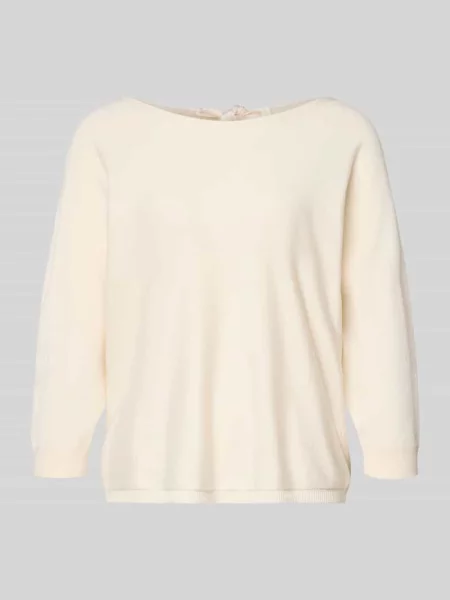 Sweter z dzianiny z Mieszanka z wiązaniem z tyłu Comma biały