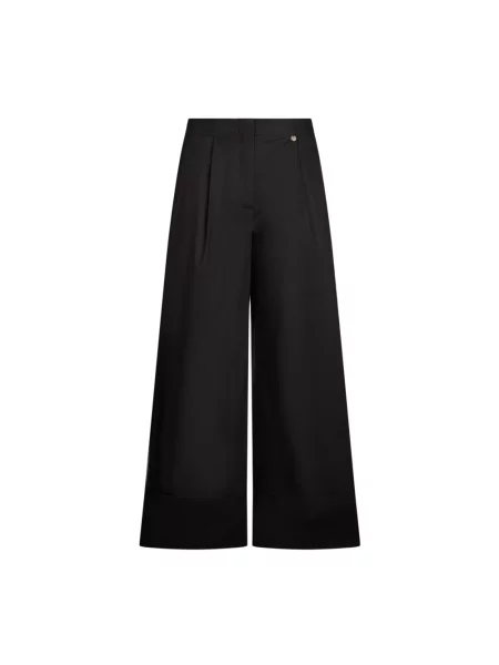 Liu Jo Spodnie Kobieta XS Flared Poplin Trousers czarny