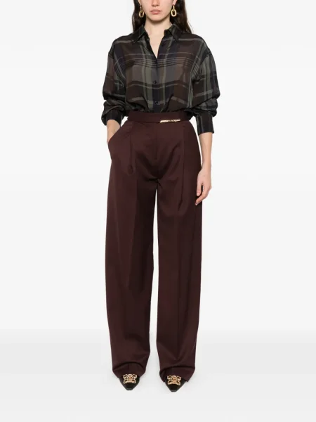 Pantaloni Elisabetta Franchi plisate maro