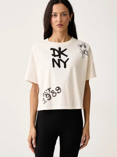 DKNY tricou pentru femei din bej