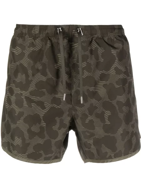 Slip de baie Neil Barrett cu imagine cu model leopard verde