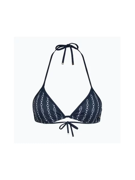 Верхня частина купальника Tommy Hilfiger Triangle Rp Print flag chain dark night navy синій