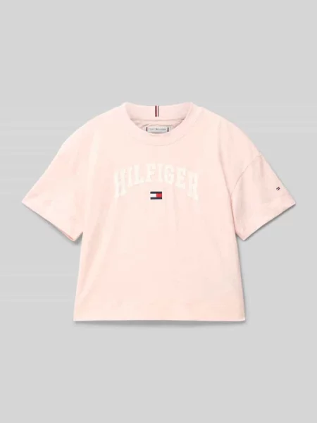 T-shirt z okrągłym dekoltem i wyhaftowanym logo Tommy Hilfiger Teens