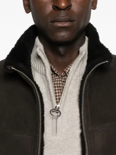 Geacă bomber Arma din piele de căprioară maro