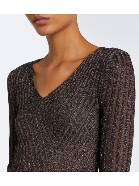 Top Missoni cu dungi maro