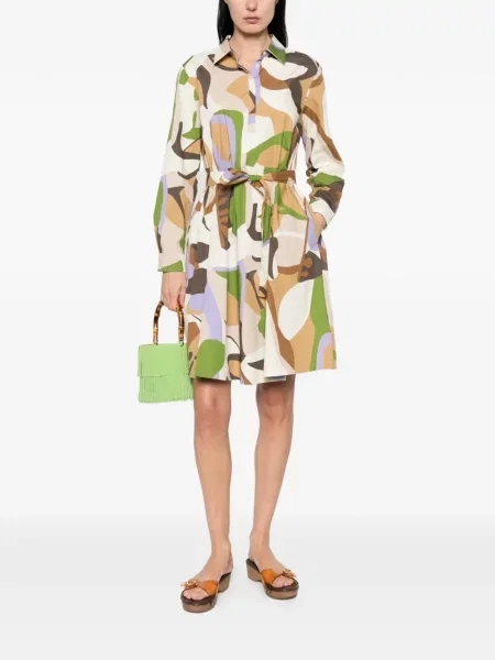 Rochie midi Marella cu imagine cu imprimeu geometric până la genunchi