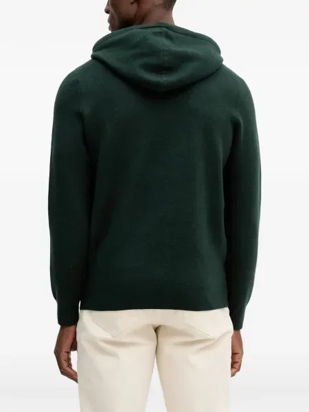 Pulover Guess cu glugă cu autograf verde