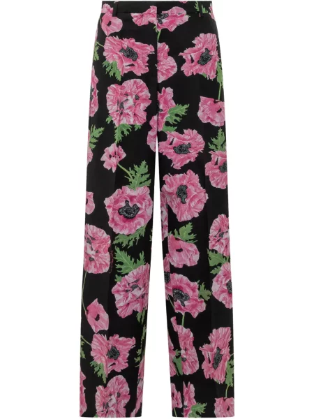 Pantaloni Stella Mccartney cu model floral cu imagine roz