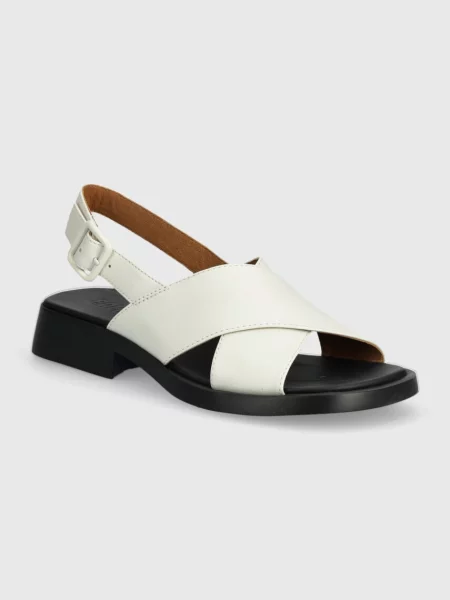 Camper sandale de piele Dana cu drept alb