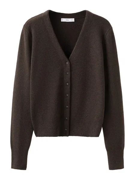 MANGO Geacă tricotată SIMONE închis maro