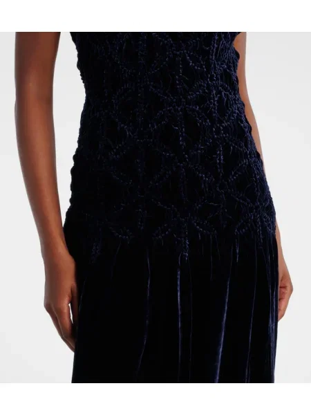Rochie Costarellos de catifea albastru