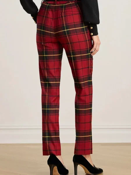 Lauren Ralph Lauren spodnie z wełną czerwone