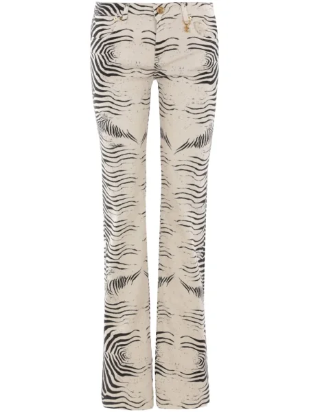 Pantaloni Roberto Cavalli cu imagine alb